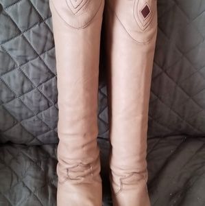 KNEE HI LEATHER BOOTS sz5-1/2 ZODIAC  USA